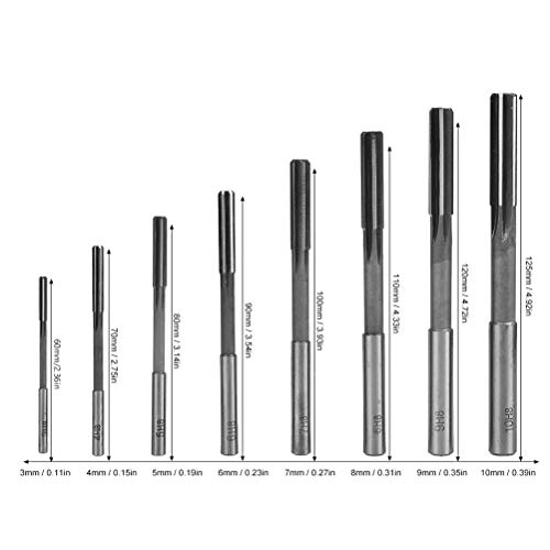 BUYGOO HSS H8 Straight Shank Chucking Machine Reamer Milling Cutter Tool Set 3/4/5/6/7/8/9/10mm Reamer Cutting Tool 8 pcs