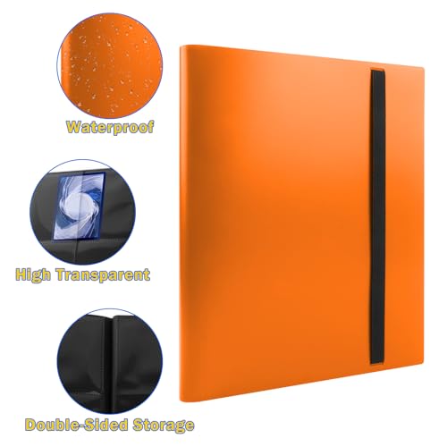 RISVOWO Card Album, 360 Collectible Cards, Transparent Collectible Card Albums, Waterproof Album Collection Cards for Standard Size Cards