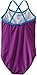 Kanu Surf Girls' Layla Beach Sport Banded 1 Piece Swimsuit, Solid Grape, 14