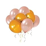 60-Pack Gold & Rose Gold Balloons, Gold & Rose Gold