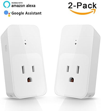 WiFi Smart Plug, Mini Smart Outlet with Timing Function, Power Monitoring, Remote Control Smart Home from Anywhere, Compatible with Amazon Alexa and Google Home Via Free APP(2 Pack)