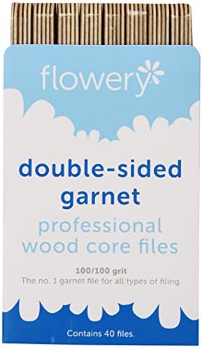 Flowery Wood Core Professional File Double Sided Garnet, 7 Inch, 40 Count