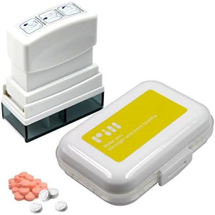 Aocome Press Type Pill Splitter and Pill Organizer, Pill Cutter Machine and Pill Organizer