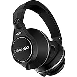 Bluedio U Plus (UFO) Pro Extra Bass Wireless Bluetooth PPS12 Drivers Over-Ear DJ Headphones (Black)