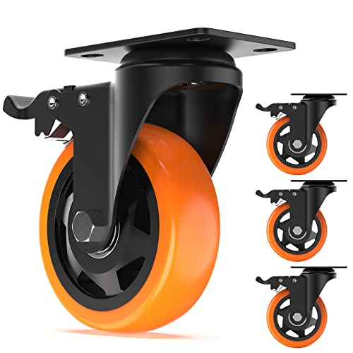4 inch Swivel Caster Wheels with Safety Total