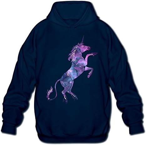 Magical Unicorn Watercolor Art PrintMen's Long Sleeve Cotton Pullover Hoodie Sweatshirts