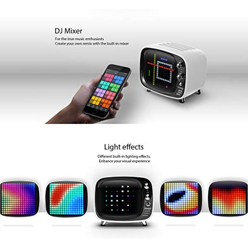 Bluetooth Speaker for Divoom Tivoo,Retro 80s Style, RGB Programmable Support Cellphone,Computer,TF/SD Card & AUX 4X3X3.1Inches-Green - Thumbnail 4