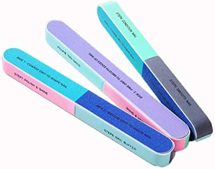 Ktyssp 2Pcs Creative Printing Nail File Sanding Sand Six Sided Polishing Nail Tool