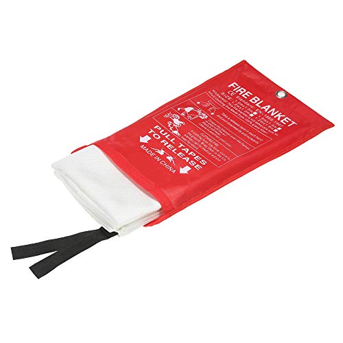GRANDEY Fire Blanket Fiberglass Fire Flame Retardant Emergency Survival Fire Shelter Safety Cover Fire Emergency Blanket 1M x 1M