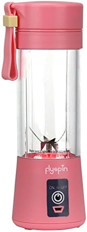 Portable USB Personal Blender Juicer Cup for Smoothies Shakes,Mini Travel Blender,Upgrade 6 Blades,Rechargeable,380ml (Pink)