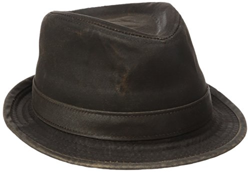 Stetson Men s Weathered Cotton Fedora, Brown, Medium