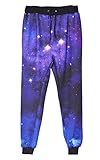 Westkun Men's Galaxy Gym Sport Joggers Sweatpants/Shirts,Universe,Medium