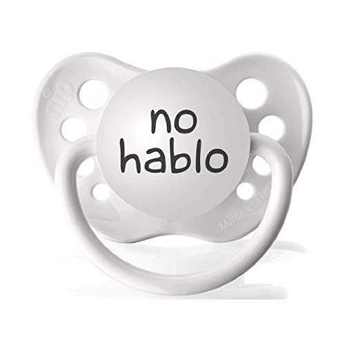 Personalized Pacifers No Hablo Pacifier in White