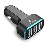 Car Charger, i-Blason 7.2A 3 Smart USB Port Car Charger for iPhone 6S Plus 6 6 5S 5 5C 4S, Samsung Galaxy S6 Edge Plus Note 5 4 S5 Tab S, LG G4, HTC One M9, Nexus 5X 6P, iPads Portable Black (3 USB)
