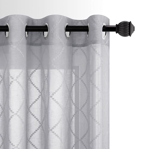 KOUFALL Light Gray Curtains 72 Inches Long for Bedroom 2 Panels Set Grommet Light Fitering Curtains for Living Room 38x72 Inch Length