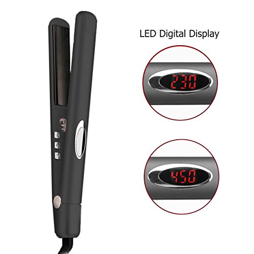 Anion Hair Straightener Irons, Hann 2 in 1 Ceramic Styling Salon Tools Professional Hair Straightener & Hair Curler (Black)