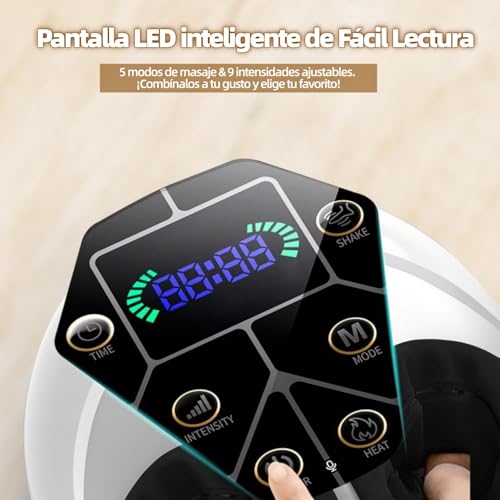 Masajeador de Pies Shiatsu con Calor, Vibración, Compresión de Aire y Amasamiento Profundo para Fascitis Plantar, Neuropatía, Mejora del Bienestar Podal, Regalo para Mujeres y Hombres (gris)