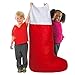 CYKJ Jumbo Oversized Felt Christmas Stocking Red and White–60