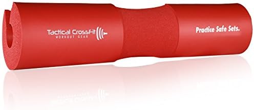 Barbell Squat Pad - Tactical Crossfit - Ultimate Comfort For Squats, Hip Thrusters and Lunges With Any Olympic Sized Barbell (Red)