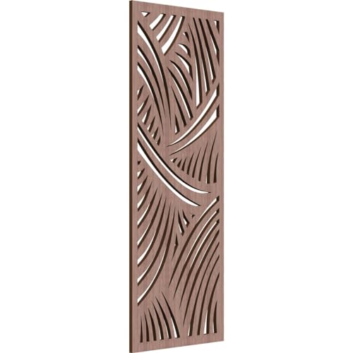 15 3/8"W x 39 3/8"H x 3/8"T Chester Decorative Fretwork Wood Wall Panels, Walnut