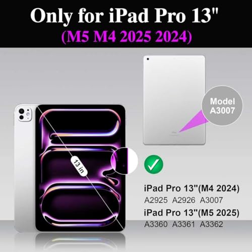iPad Pro 13-inch Case with Keyboard (M5 2025, M4 2024), Magnetic Detachable Backlit, Multi-Touch Touch Panel, Horizontal/Vertical, 160° Adjustable Stand, Slim Protective Case (Grey)