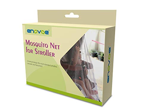 Enovoe Baby Mosquito Net for Stroller - Durable Stroller Mosquito Net - Perfect Bug Net for Stroller, Car Seats, Bassinets, Cradles, Playards, Playpens and Pack N Plays (White)