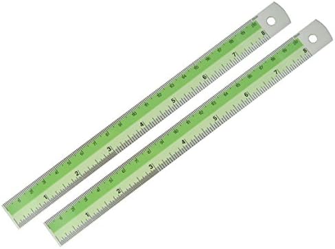 BUMOS Aluminum Ruler 8 inch Assorted Colors 2Pcs (Lime Green), OR11