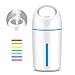 Portable Mini USB Humidifier,VillSure Cool Mist Humidifier for Car Travel Office Desk Bedroom, 280ml Small Humidifier with Whisper-Quiet Operation, Automatic Shut-Off and Night Light Function
