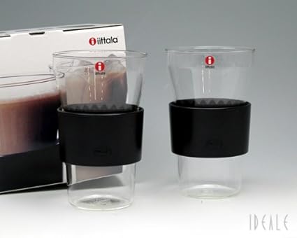 Amazon Iittala イッタラ ホットクール ラテ ブラック 400ml 2個入り ペア 並行輸入品 Iittala イッタラ タンブラーグラス