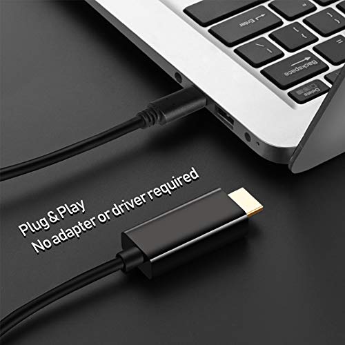 Vivk USB C to HDMI Cable, 6 Feet Type C [Thunderbolt 3 Compatible] to HDMI 4K Cable, Compatible MacBook Pro/MacBook iMac 2017/Chromebook Pixel/Yoga 910/ Dell XPS 13, Samsung S8/S9,1.8 m,Black - Thumbnail 6
