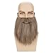 morvally Long Curly Golden Brown Beard Wig for Adult Men Cosplay Costume Halloween Anime Party