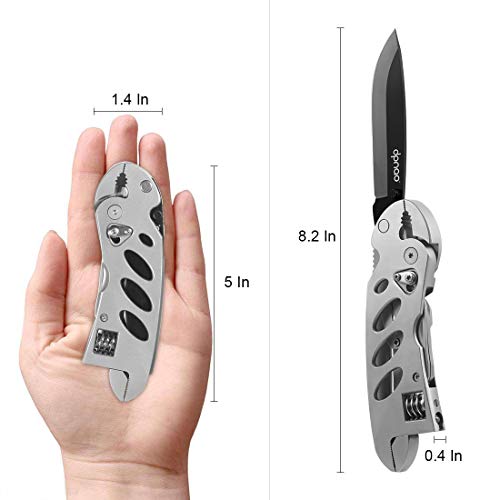 DPNAO Multi Plier 7 in 1 Multitool Kit/Hand Tools Wrench/Portable Folding Wire Cutter/Multifunctional Screwdriver Adjustable Multi-Functional Pocket Survival Driver Bits Nylon Sheath - Thumbnail 3