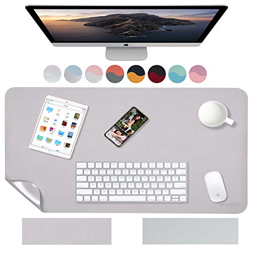 Weelth Tapis de bureau multifonction étanche en cuir PU double face pour bureau ou maison