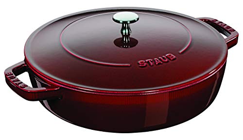 STAUB Braising Pan 28 cm, 3.7 L, Induction, Made in France, Grenadine Red