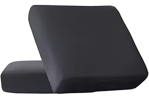 HOOBUY Waterproof Couch Cushion Cover 2Pieces Stretch Sofa Slipcovers Furniture Protector with Elastic Suitable for Loveseat,2 Seater Sofa (2, Grey)