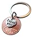 I Love You Heart Charm Layered Over 2009 Penny Keychain, 15 Year Anniversary, Couples Keychain