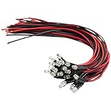 L123W 20pcs Pre Wired 3mm Bright White Led Lamp Light Set 12V ~ 18V for Train Layout New