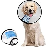 Supet Dog Cone Collar to Stop Licking, Adjustable Recovery Elizabeth Head Collar After Surgery for Large Medium Small Dogs (X