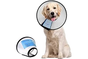 Supet Dog Cone Collar to Stop Licking, Adjustable Recovery Elizabeth Head Collar After Surgery for Large Medium Small Dogs (L