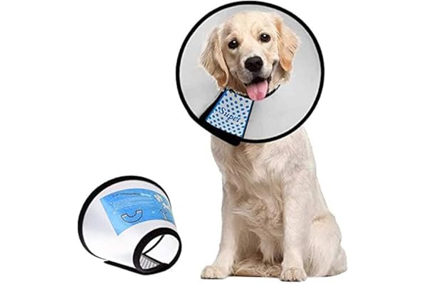 Supet Dog Cone Collar to Stop Licking, Adjustable Recovery Elizabeth Head Collar After Surgery for Large Medium Small Dogs (L