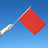 Solid Red 12x18in Stick Flag