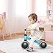 Baby Joy Baby Balance Bikes, Baby Bicycle, Children Walker Toddler Baby Ride Toys for 9-24 Months, Ride-on Toys Gifts Indoor Outdoor for 1 Year Old, No Pedal Infant 4 Wheels Bike (Blue)