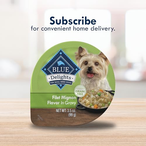 BLUE BUFFALO DELIGHTS SMALL BREED NATURAL WET DOG FOOD, FILET MIGNON FLAVOR IN GRAVY, 3.5-OZ CUPS, 12 COUNT