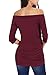AnnAnn Womens Maternity Tunic Tops Off Shoulder 3/4Sleeve Classic Side Ruched T-shirt Pregnancy Clothes