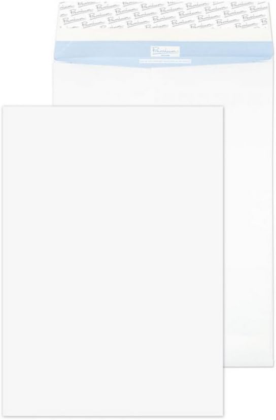 Blake Secure 125 GSM Tear Resistant Gusset Pocket Peel and Seal - White (Pack of 20)