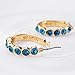 Clearance! Elogoog 1 Pair Women Fashion Crystal Rhinestone Round-shaped Ear Stud Dangle Hoop Loop Earrings Jewelry (Blue)