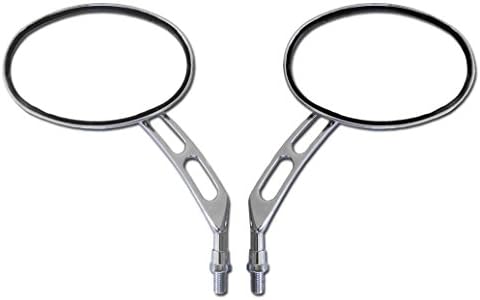 Chrome Billet Custom Oval Motorcycle Rearview Mirrors 10mm Pair 10mm Pair for Kawasaki Nomad, Estrella