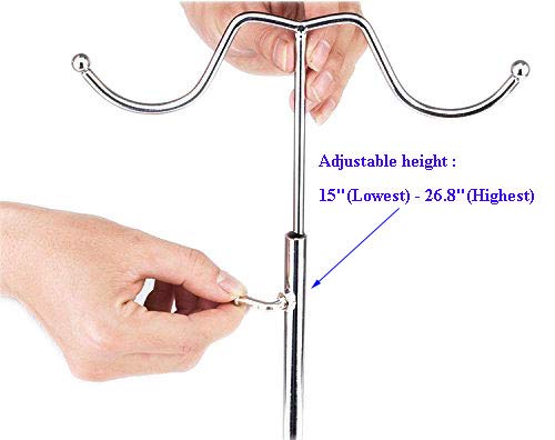 image for MEOLY Metal Handbag Rack Women Bag Display Stand Double Hook Adjustabl