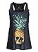Pretty Attitude Women's Pineapple Skull Shirt Gothic Skeleton Tank Top Small