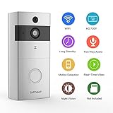 [2018 Newest] Video Doorbell,Safevant Doorbell Wireless with PIR Motion Detection,720P Doorbell Camera, Real-Time Video and Two-Way Talk,Night Vision,Phone Ring,Free APP,Sliver